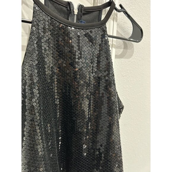 One Love Clothing Sequin Halter Crop Top With Back Zipper Closure Sz Medium - Picture 4 of 8